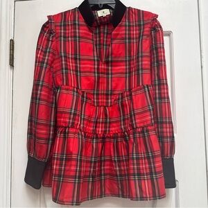 Tuckernuck Red Plaid Tunic Top